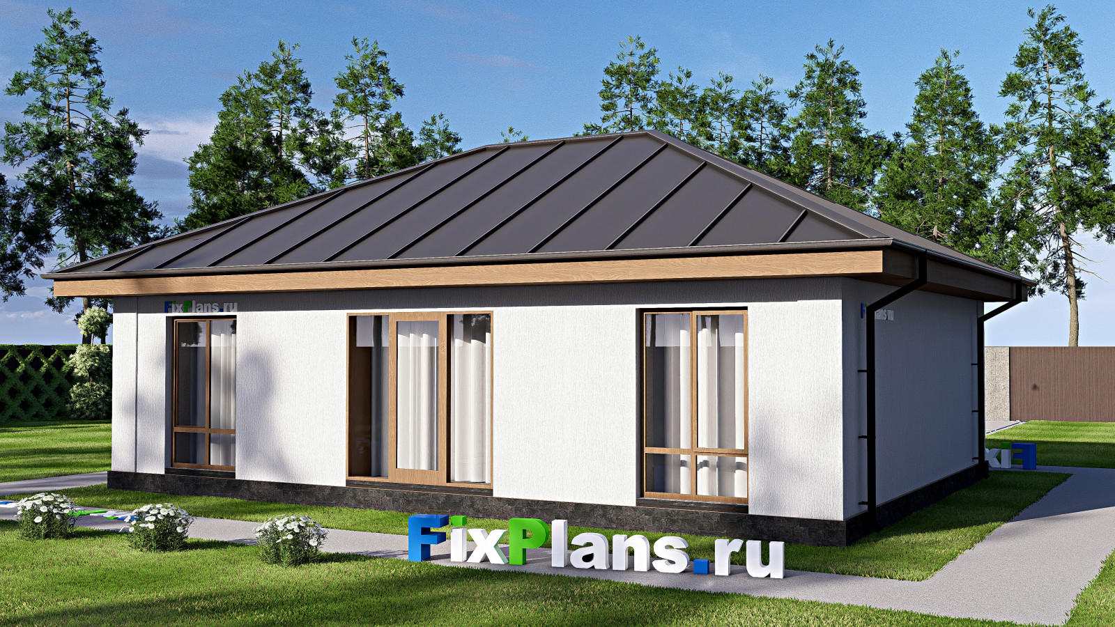 Проект одноэтажного дома 10х12м S79м2 F-18107