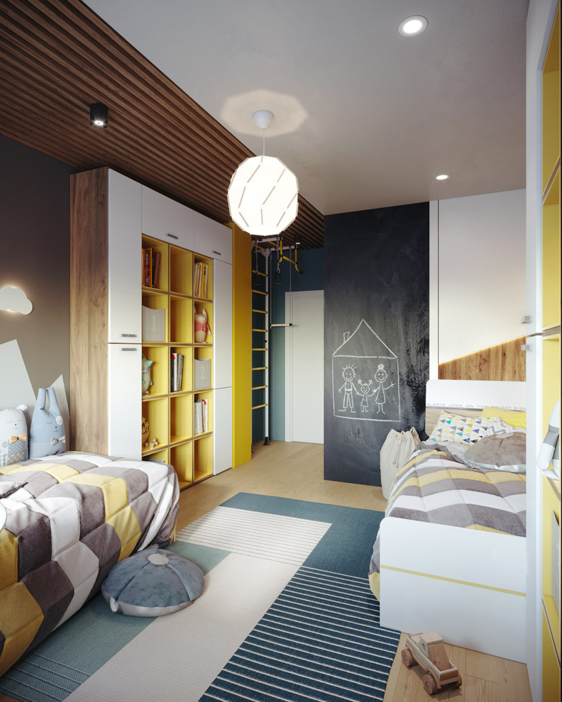 Дизайн интерьера детской для молодой пары с двумя детьми