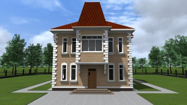 Кирпичный индивидуальный жилой дом [001.14]