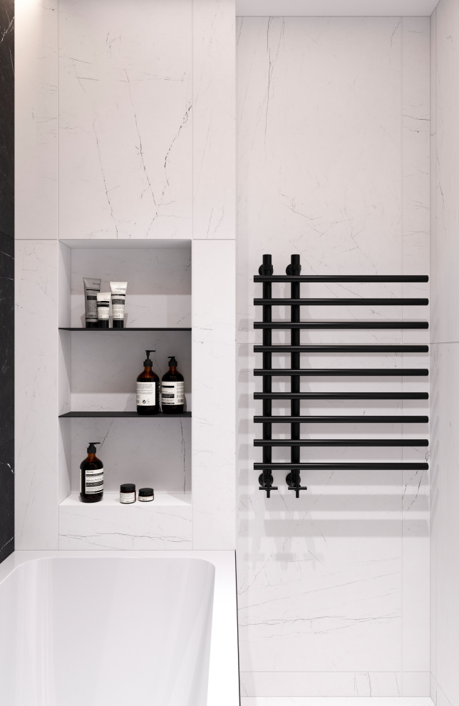 Ванная в черном камне