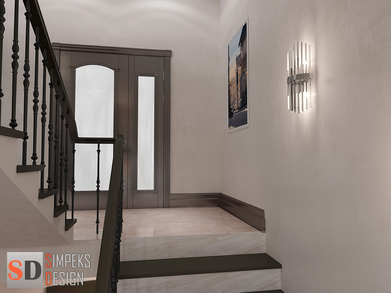 Деревянные двери на втором этаже