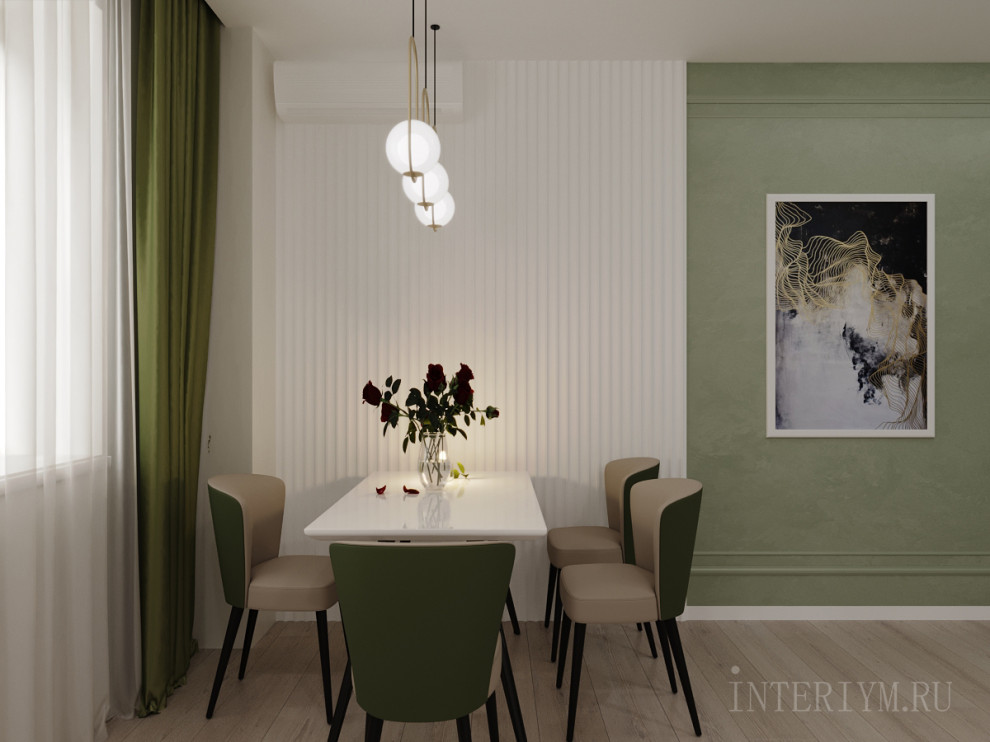 Дизайн кухни-гостиной-коридора в 2х-комнатной квартире