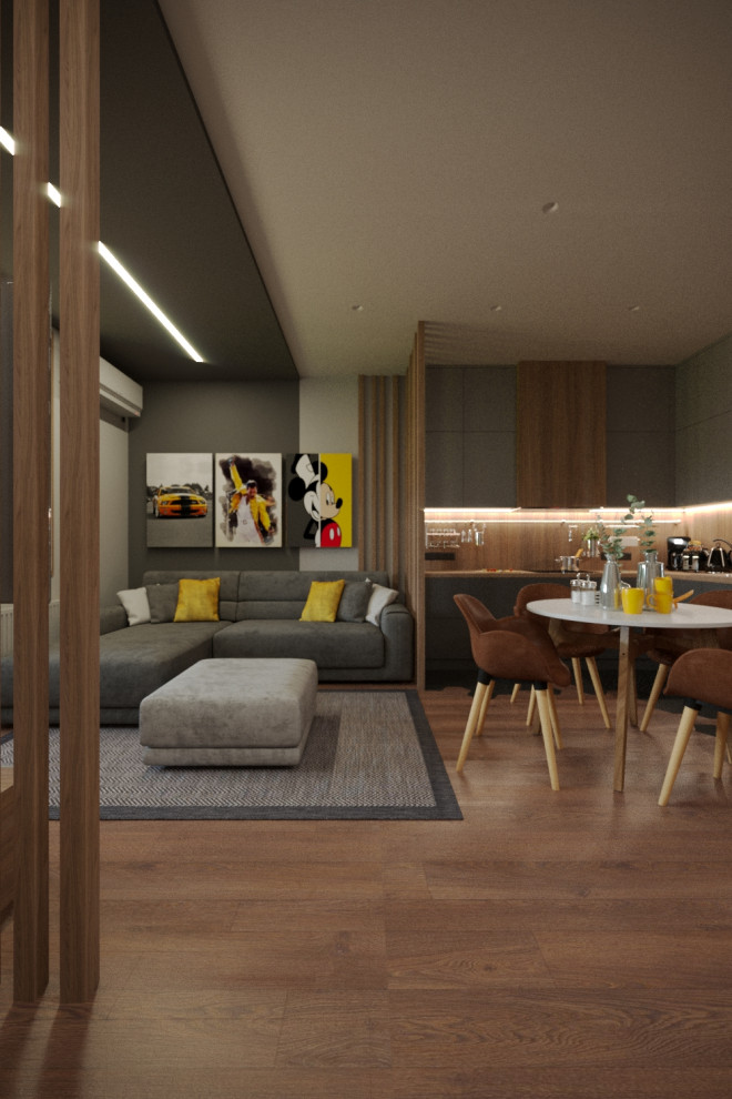 Квартира в современном стиле с яркими акцентами