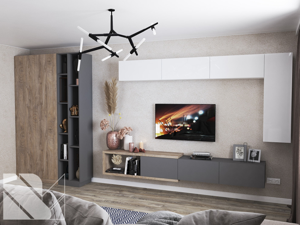 Стенка для гостиной в стиле минимализм