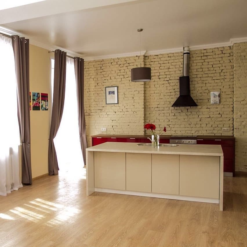 Обложка проекта: Кухня без верхних модулей