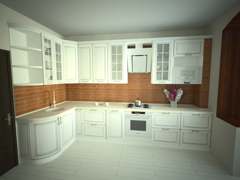 Обложка проекта: Кухня с фасадами из массива в стиле городская классика