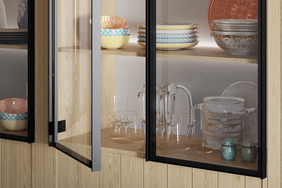 Neapol 270: тонкий алюминиевый профиль + мебельные петли в современной эстетике