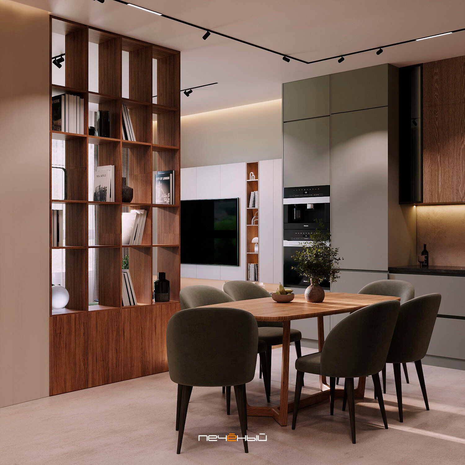 2024 Дизайн 4-комн. квартиры 89 м² в современном стиле, Москва, ЖК Holland Park