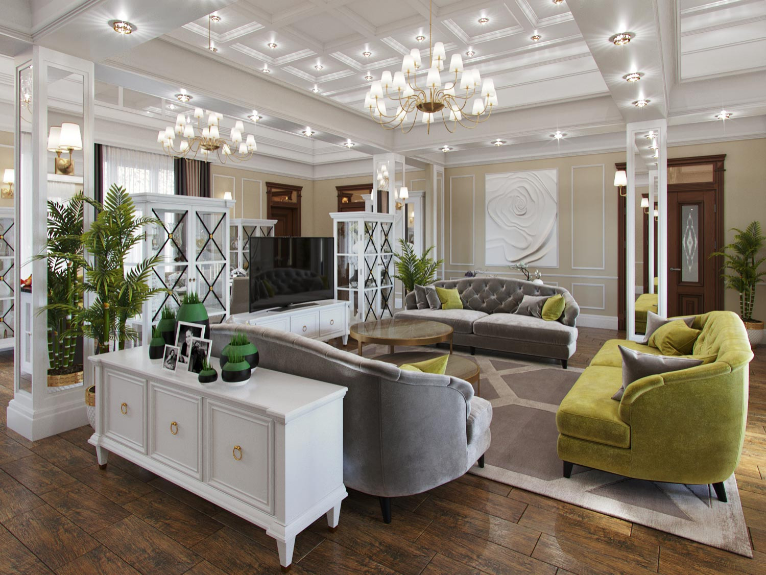 Кухня-гостиная с эркером в частном доме