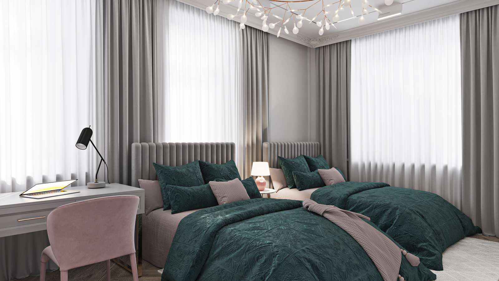 Квартира с сочными цветовыми акцентами для большой семьи