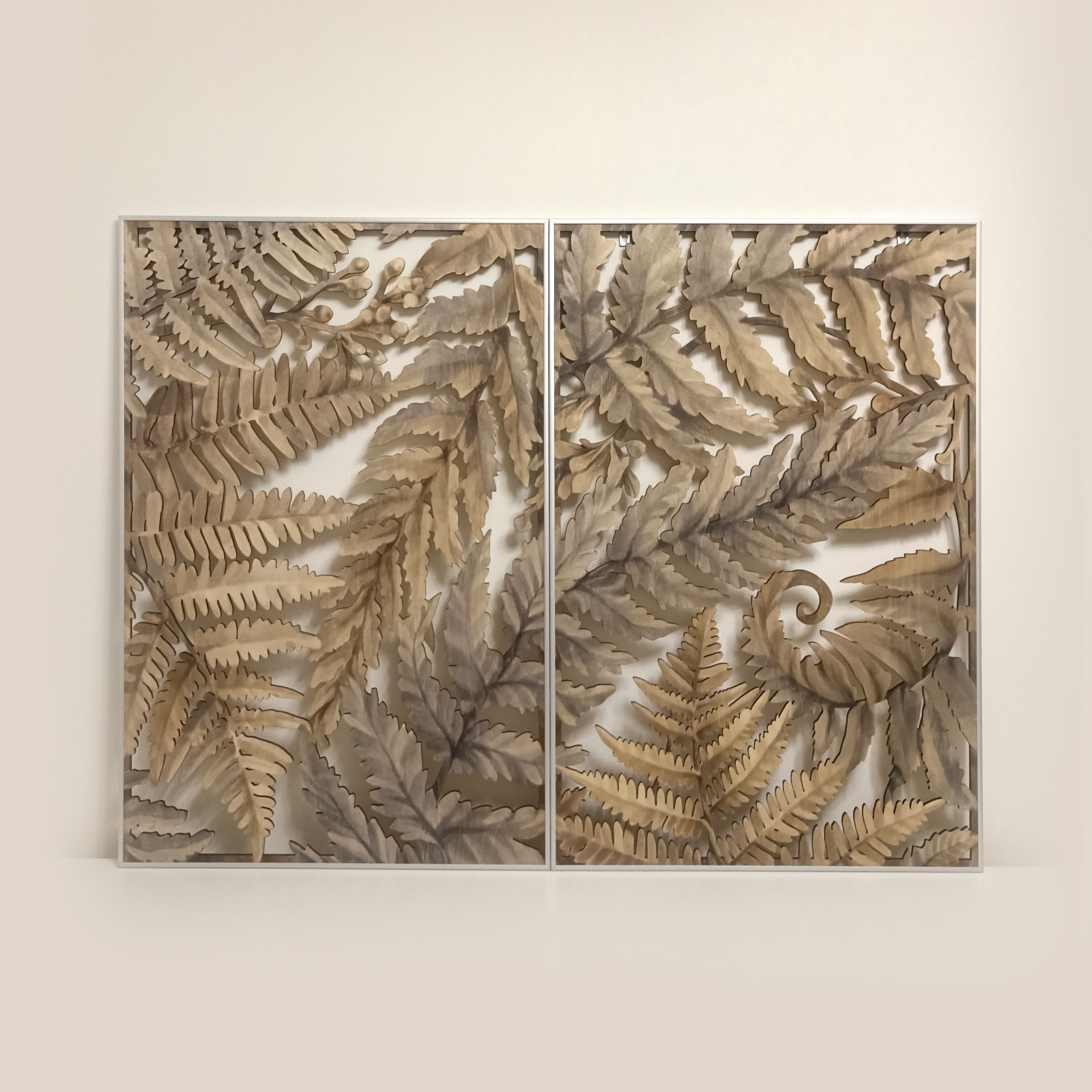 Декор на лестницу: триптих «Папоротник»