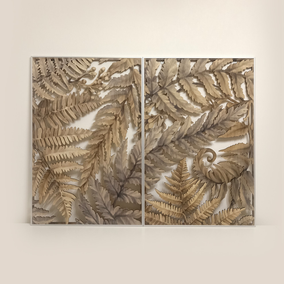 Декор на лестницу: триптих «Папоротник»