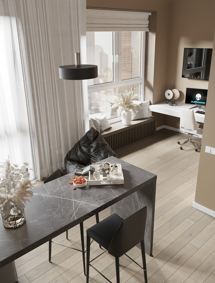 Современный интерьер для молодой семьи в квартире 36 м²