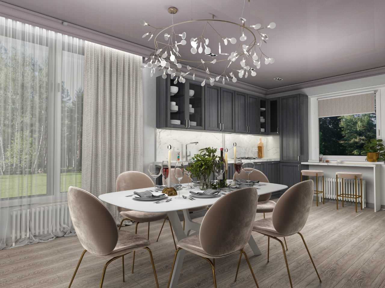 Гостиная в загорожном доме.