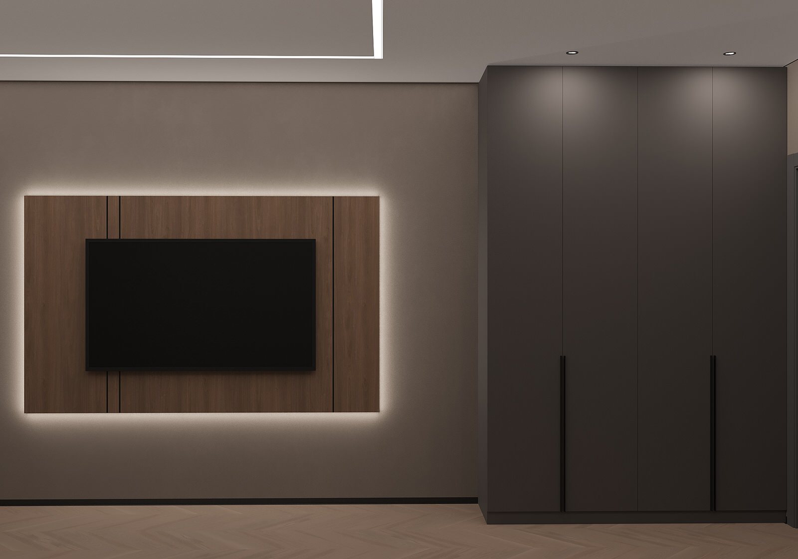 Евродвушка для молодой пары в темных оттенках