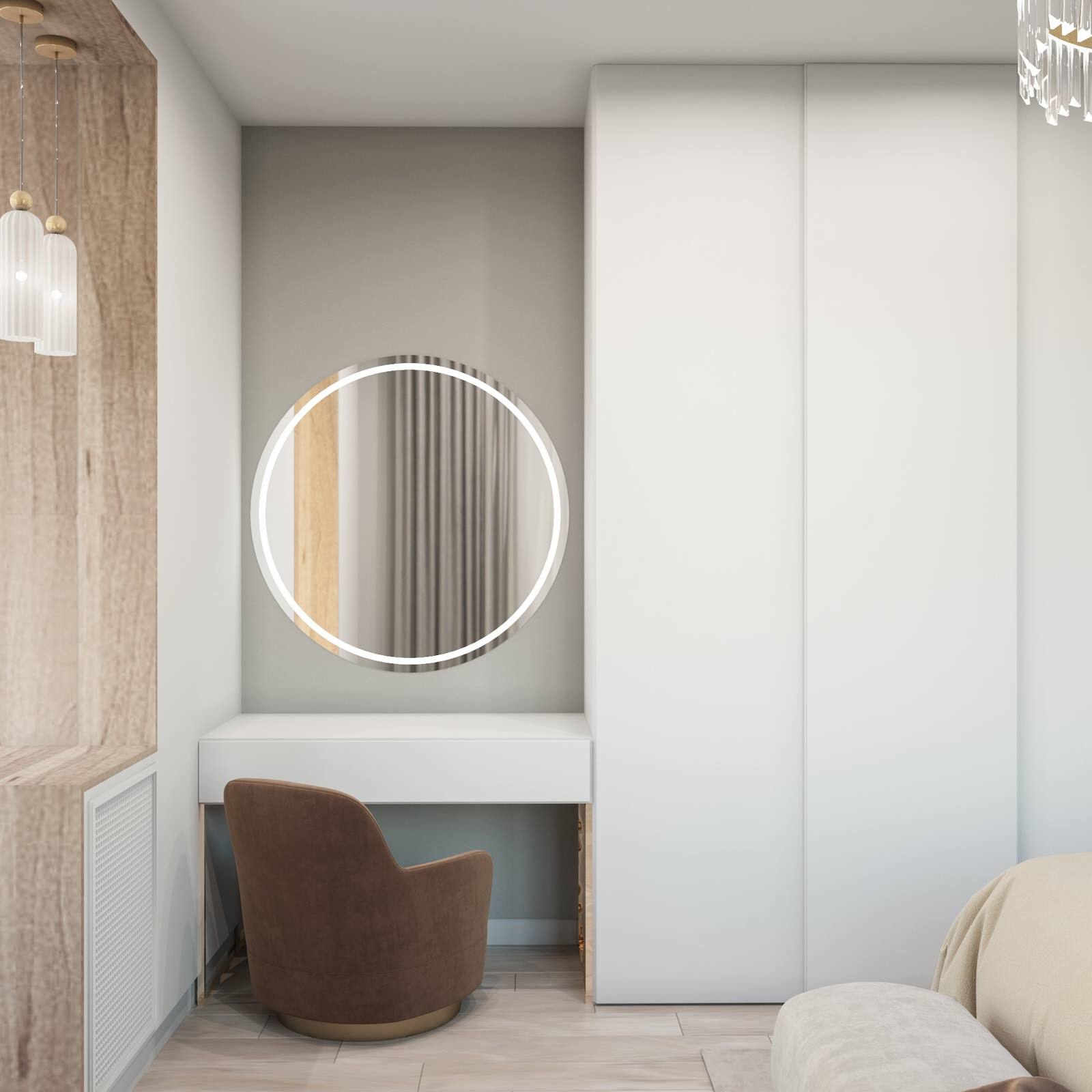 современная двушка в светлых тонах