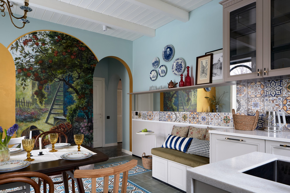 Кухня с котельной в шкафу