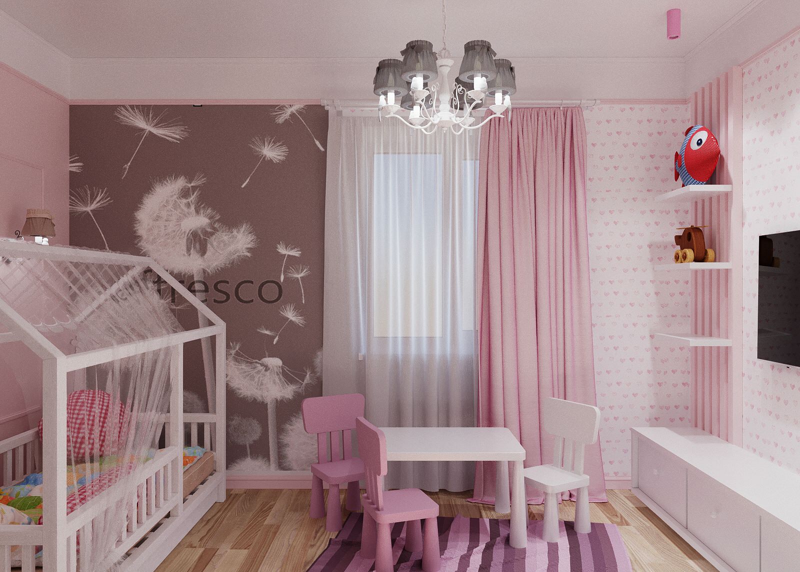 Обложка проекта: Детская с одуванчиками в коттедже