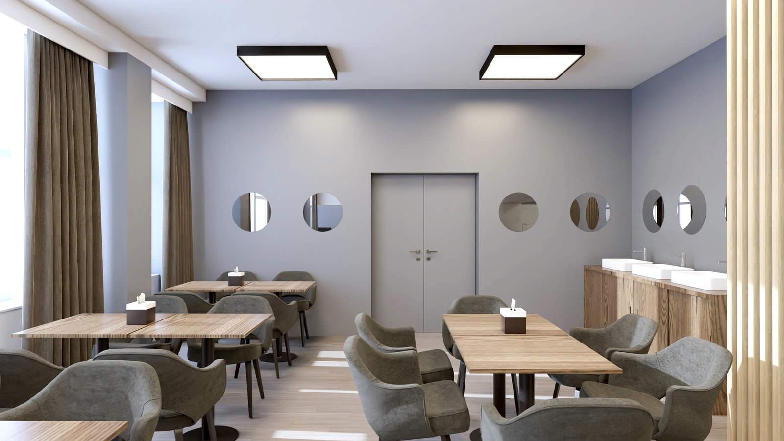 Общие пространства Областного центра профилактики и реабилитации в г. Тюмень