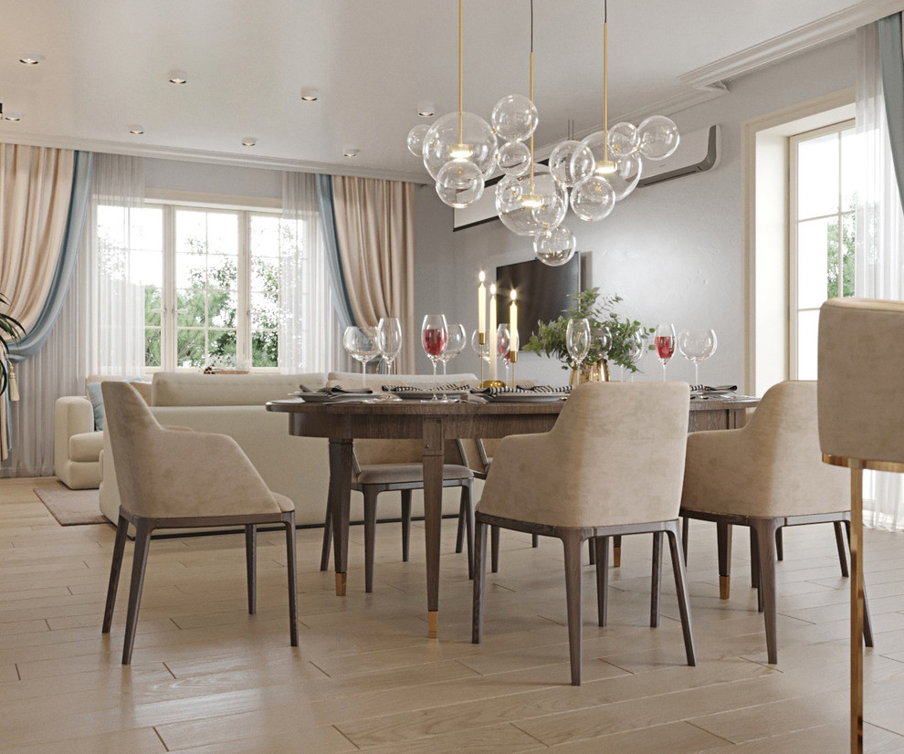 Дизайн кухни-гостиной в классическом стиле