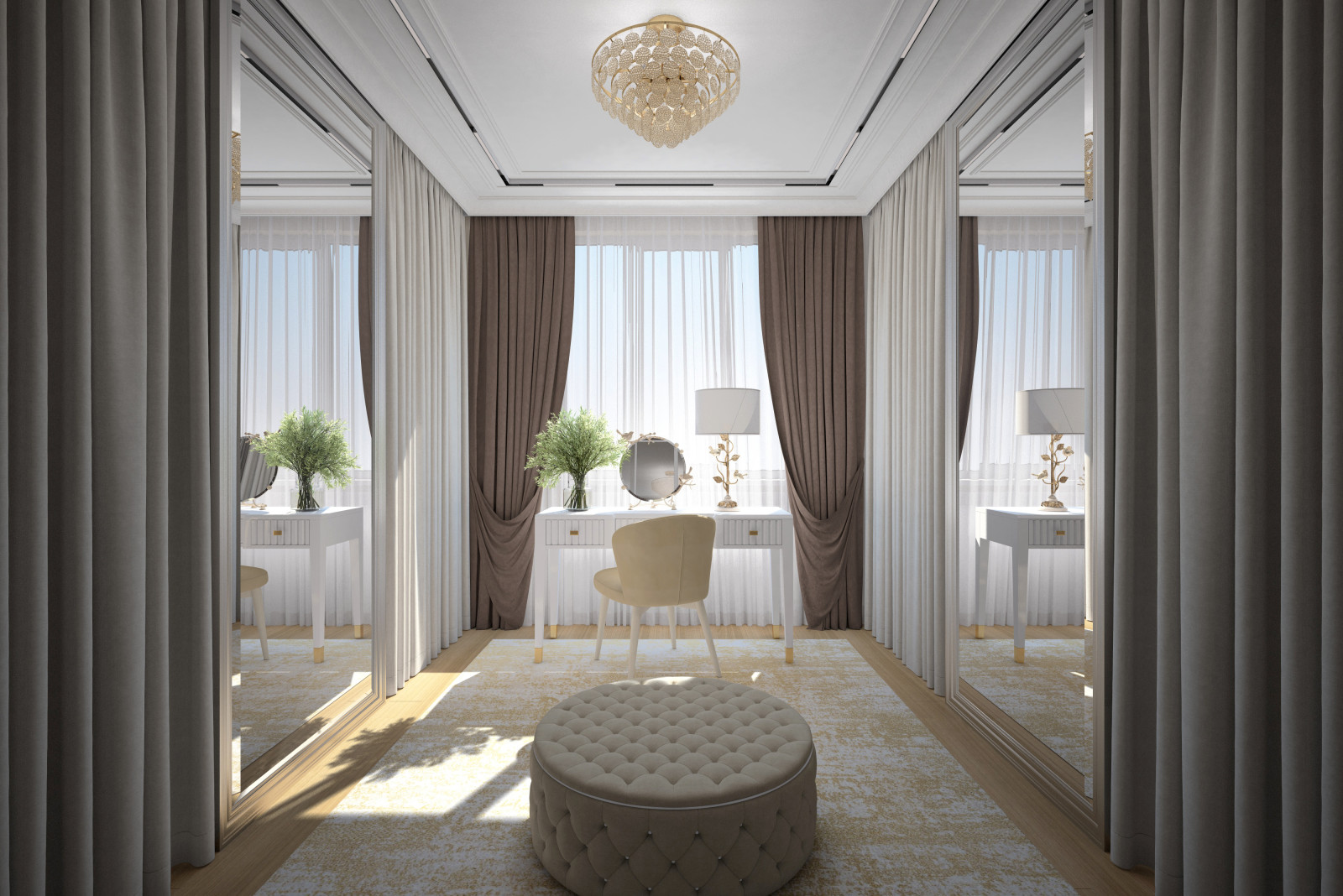 Обложка проекта: Гардеробная. Квартира в многоэтажном доме 160м2. 2 Варианта.