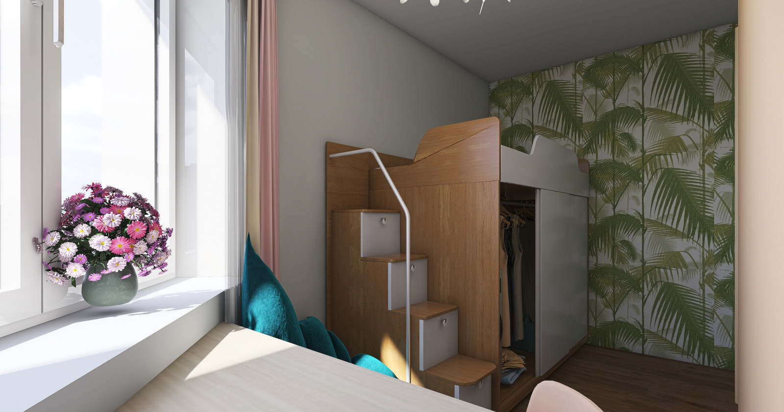 как переделать одну комнату с двумя окнами на две?