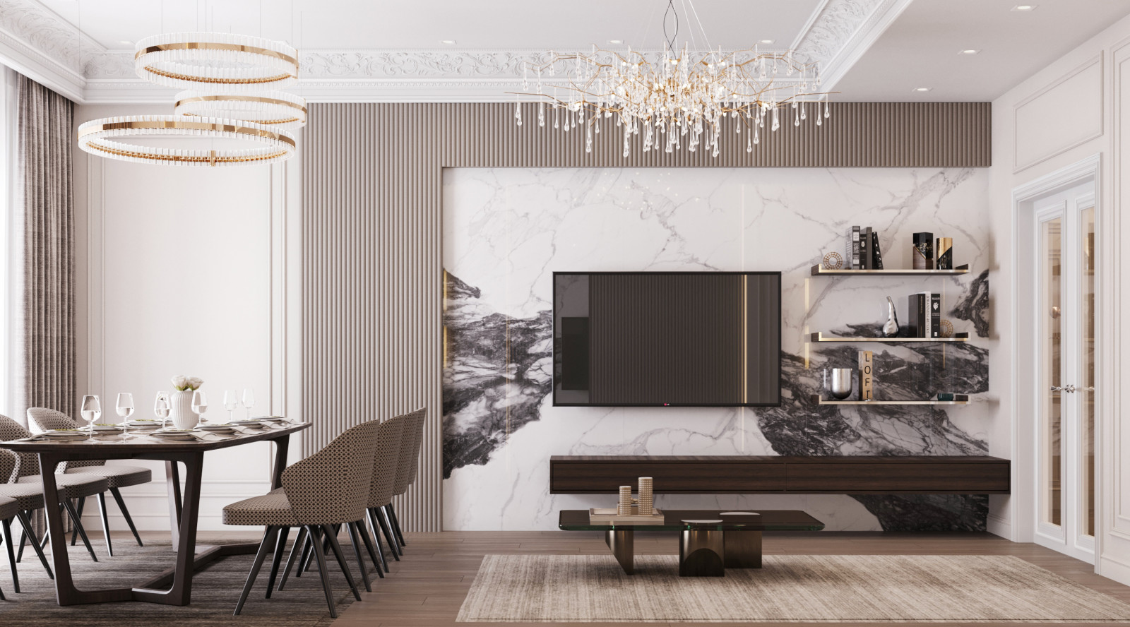 Гостиная со столовой