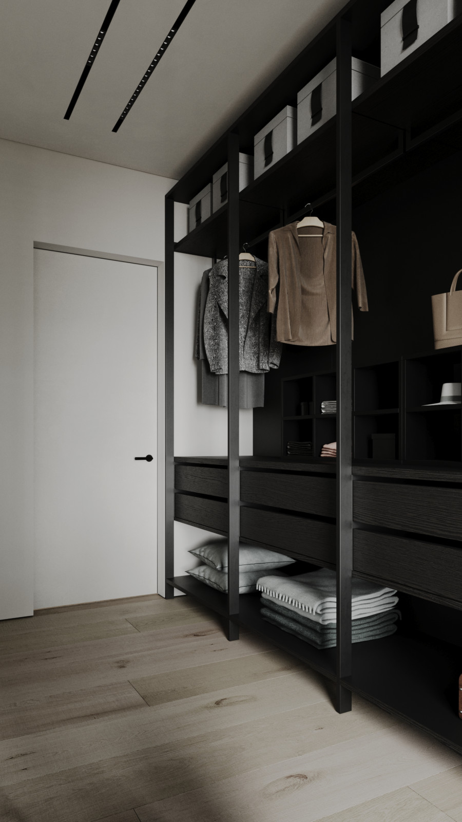 Гардеробная из проекта загородного дома The CUBE