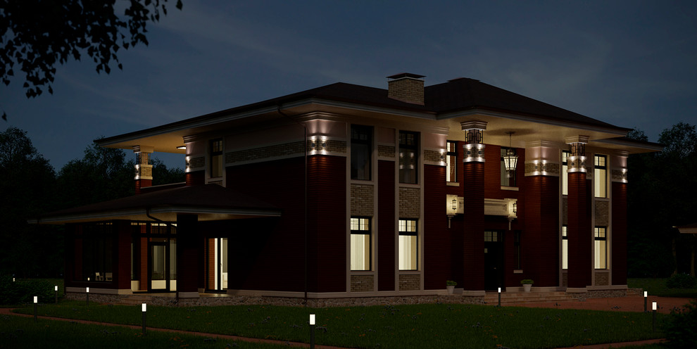 Обложка проекта: Загородный дом в стиле Райта