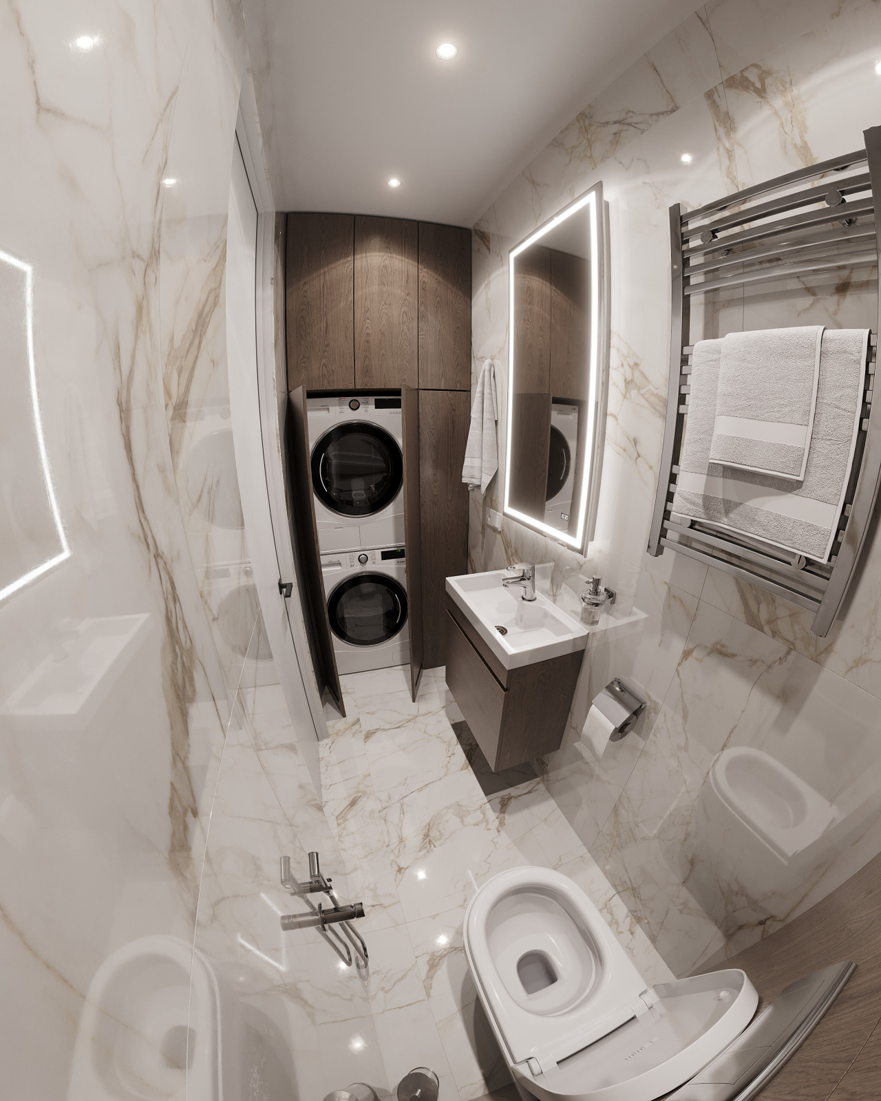 Обложка проекта: Дизайн и 3д-визуализация санузлов в ЖК Преображение