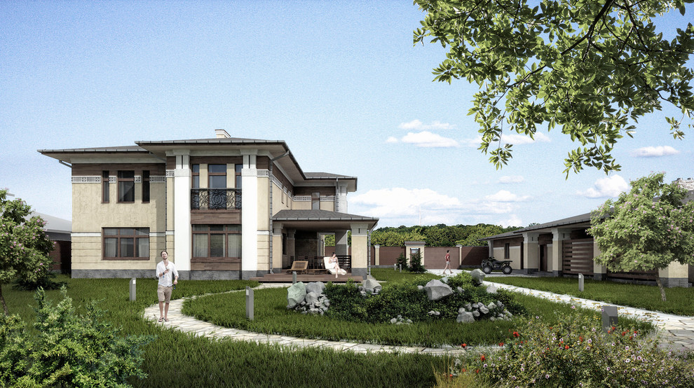 Индивидуальный дом 350 м2 с гаражом и баней в поселке Московский