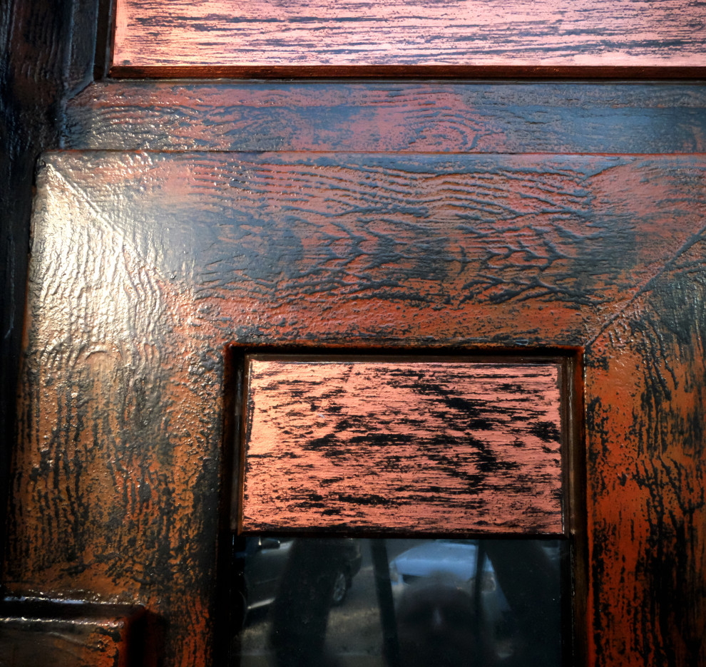 Декор входной пластиковой двери для салона красоты.