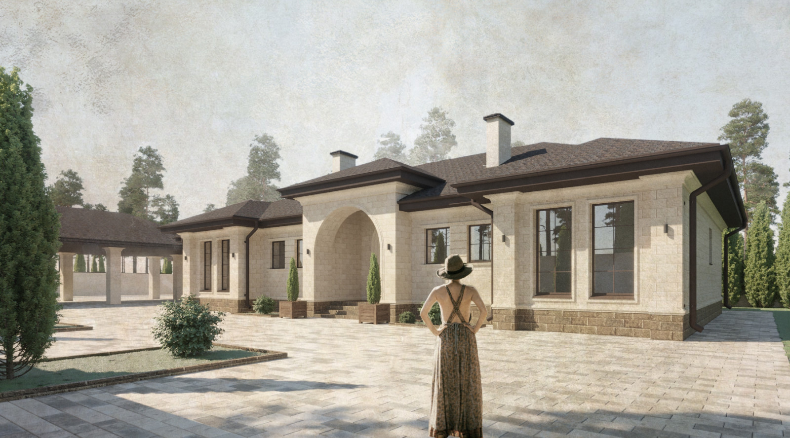 Обложка проекта: Традиционный одноэтажный дом для большой семьи