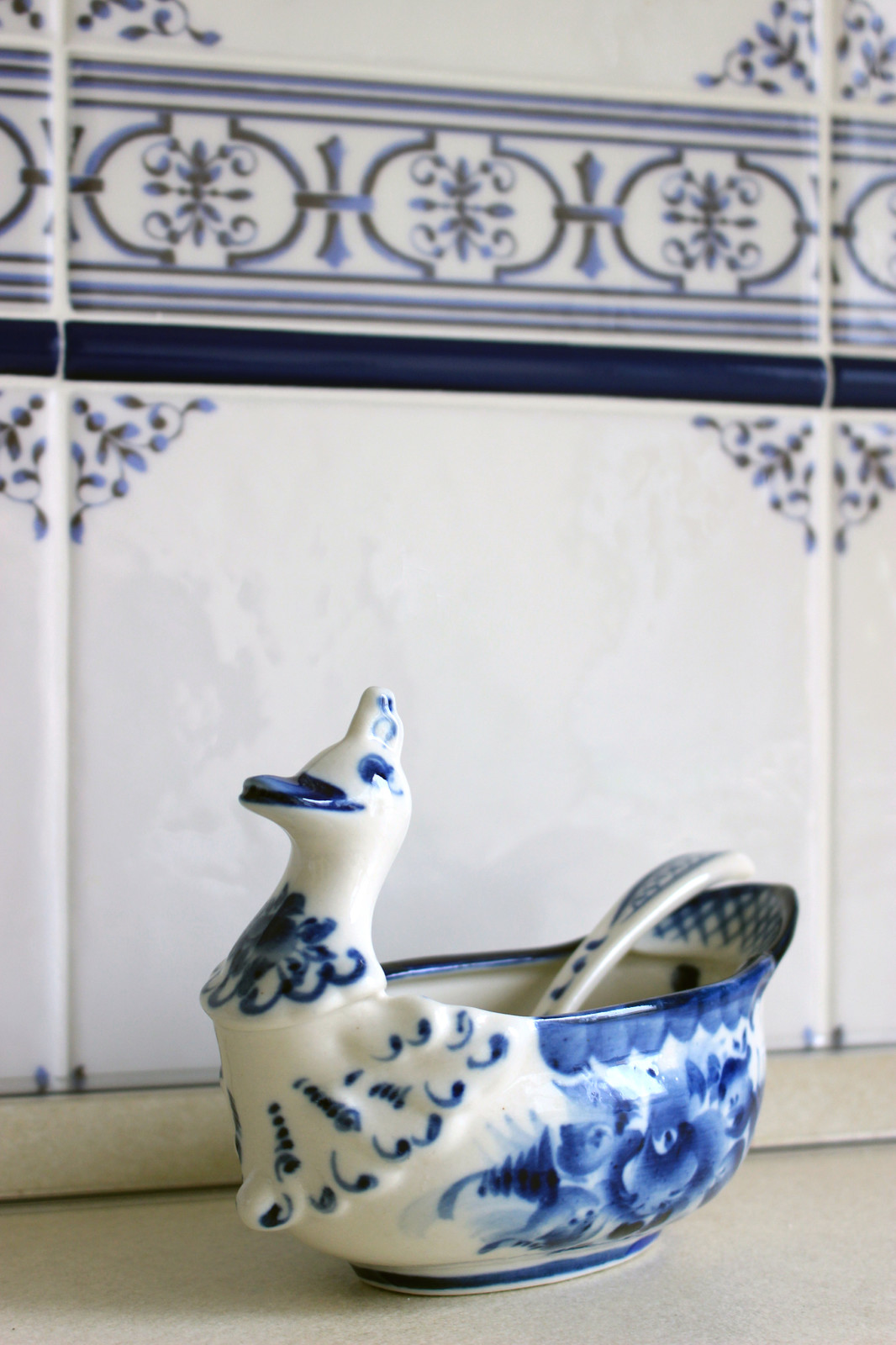 Кухня. Солонка в стиле "гжель"