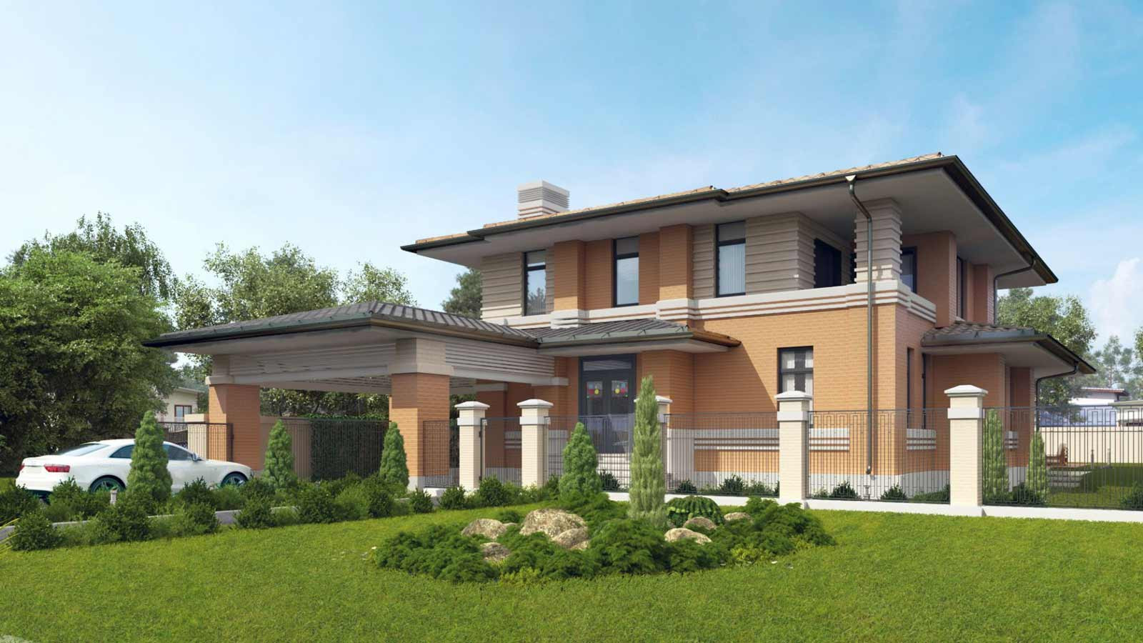 Проект дома в стиле Райта