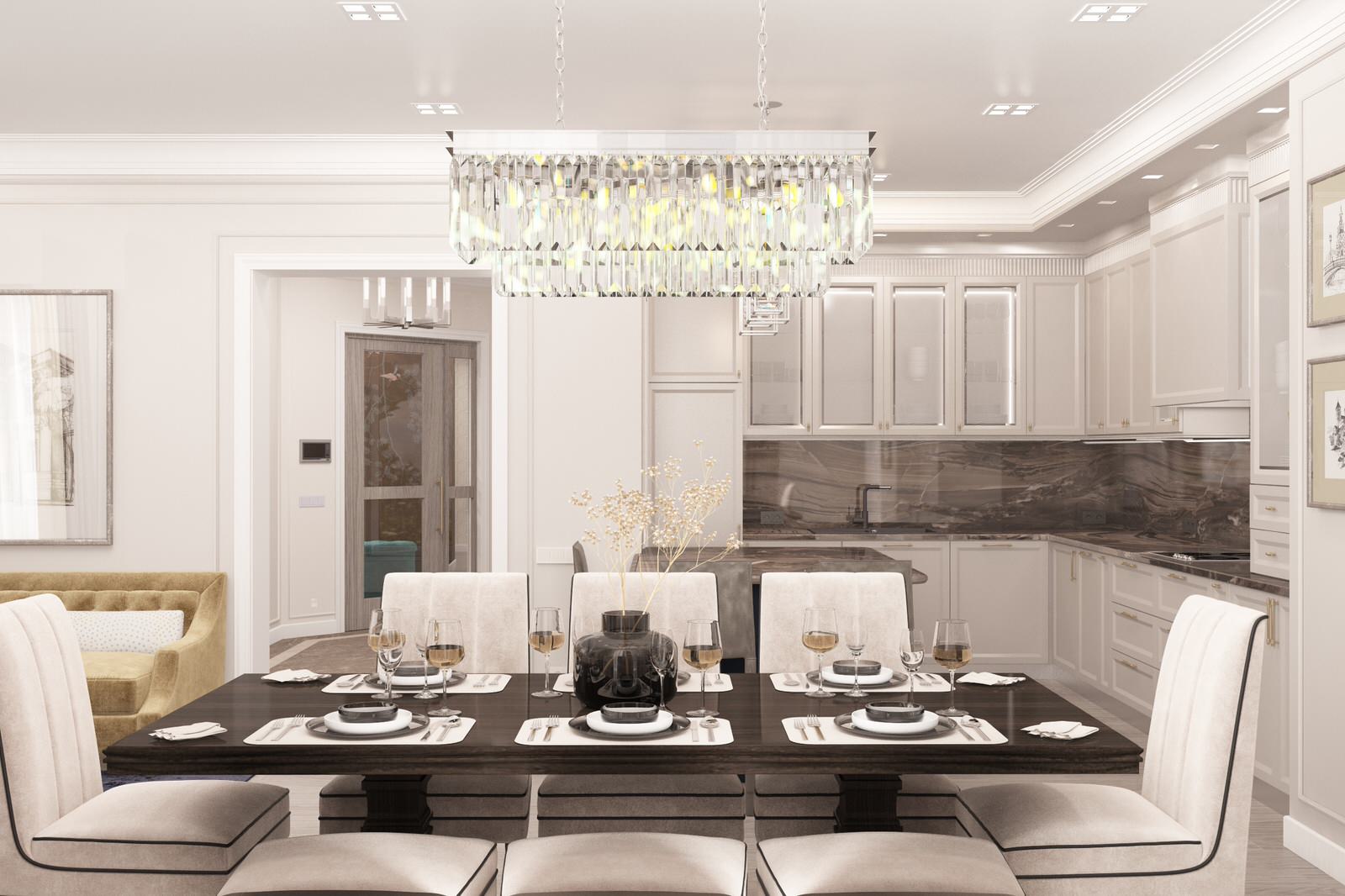 Кухня-столовая в частном доме