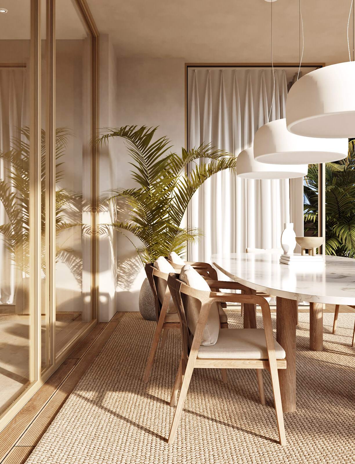 Natural minimalism with touches of oriental motifs in the villa in Senegal