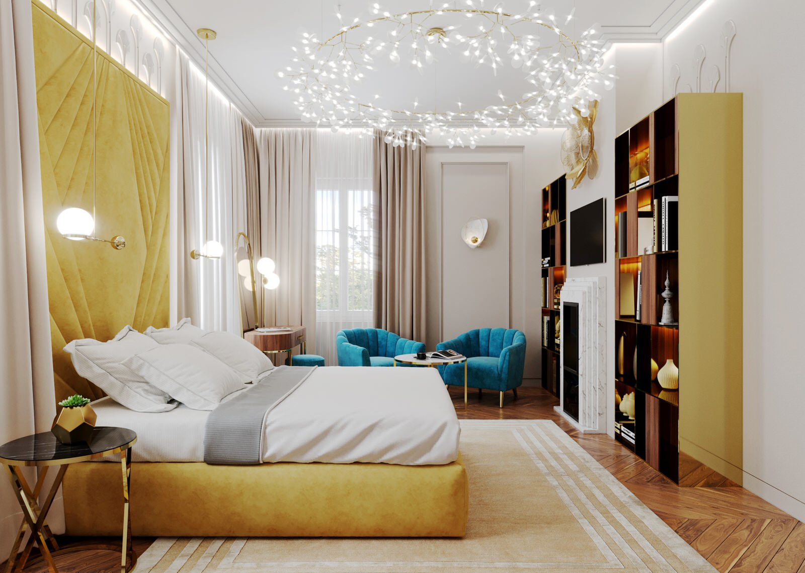 Изысканность загородного дома в смешанном стиле Ар Деко и Американской классики