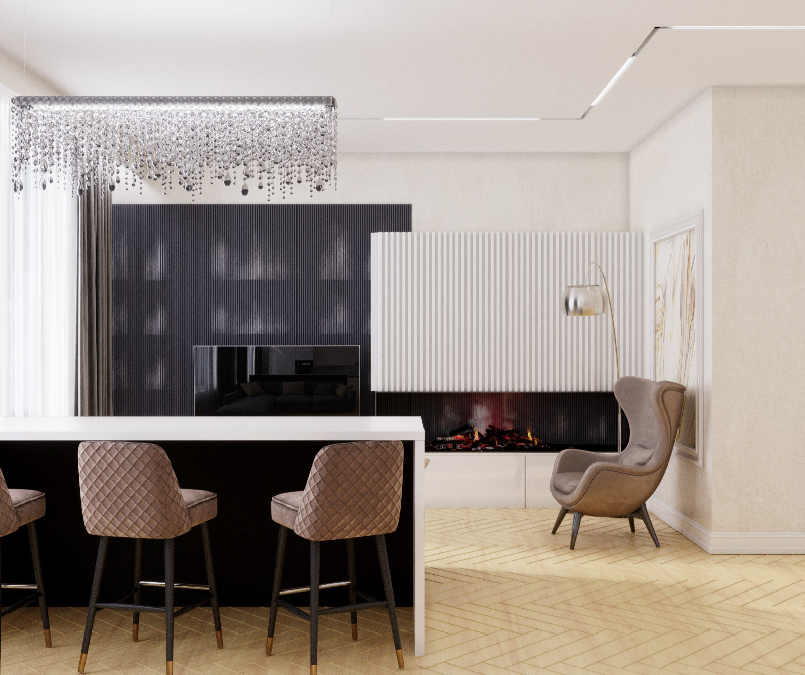 современные кухни/гостиные