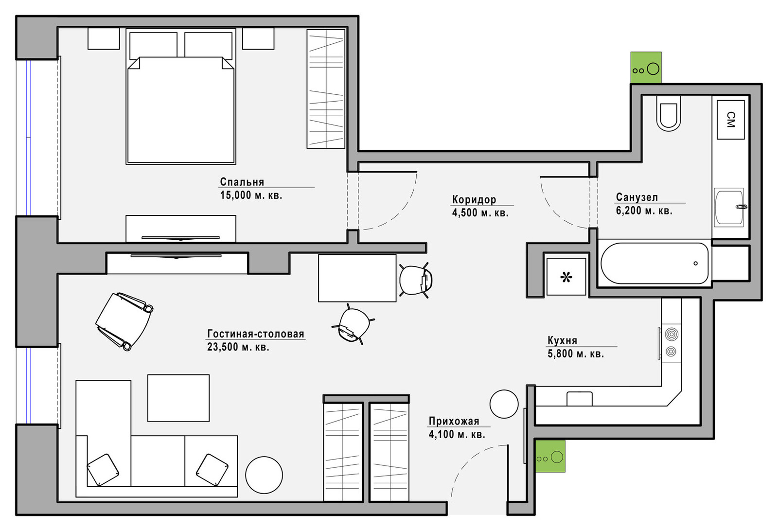 Обложка проекта: Квартира для молодого человека