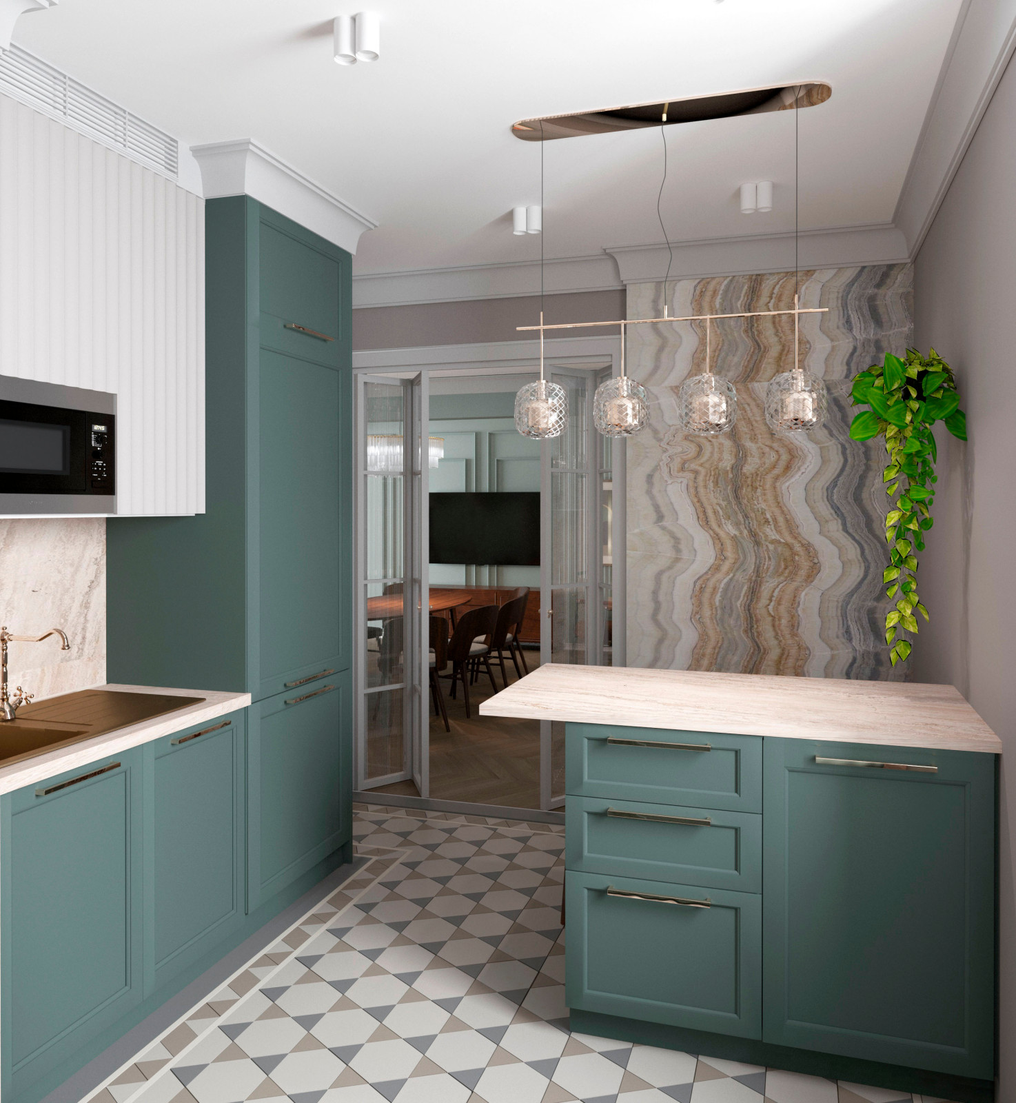 Историческая квартира в Москве, 157 м2