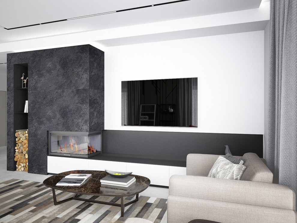 МОНОХРОМ С АКЦЕНТАМИ. Современный графичный интерьер.