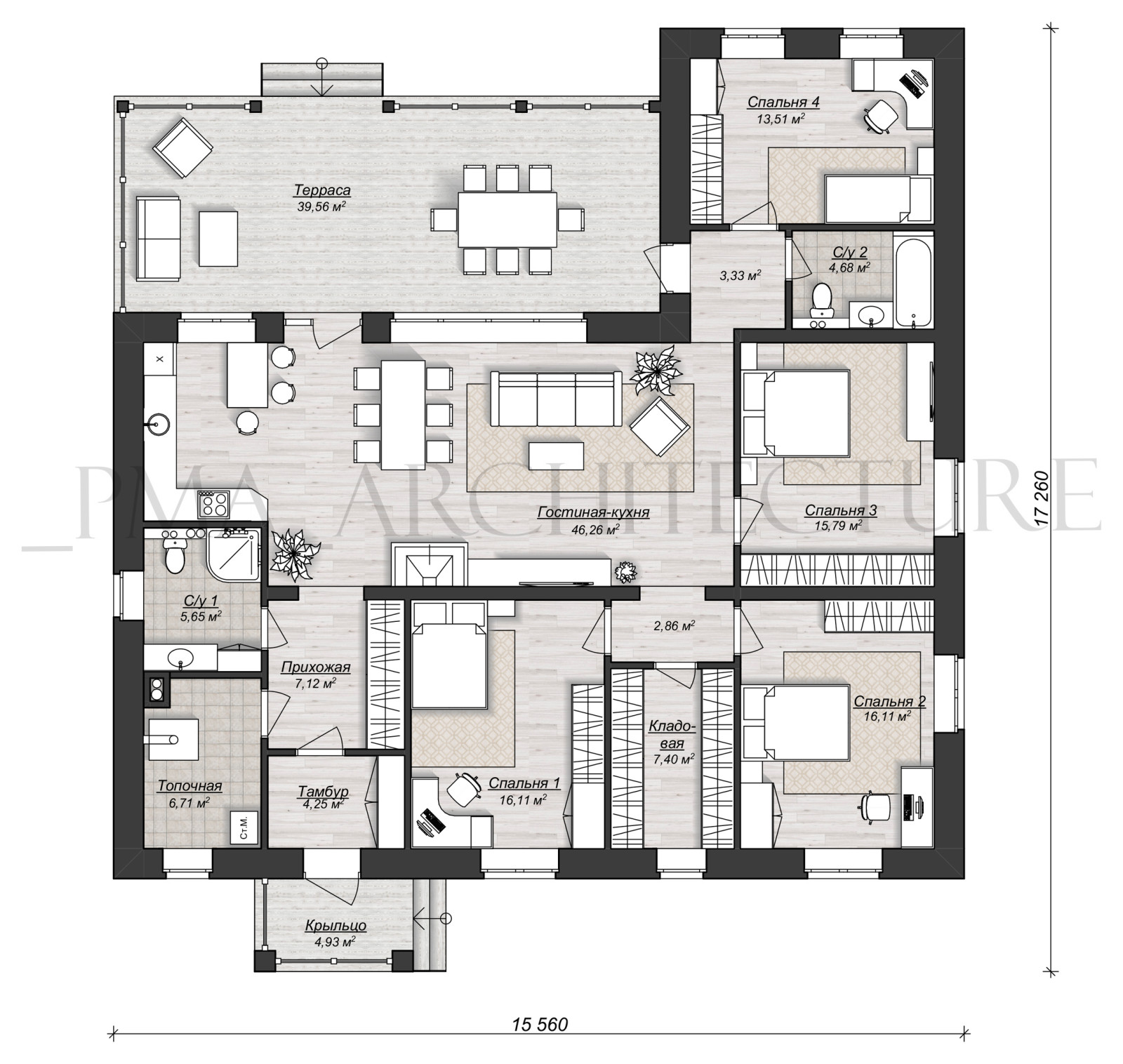 Дом для семьи с тремя детьми