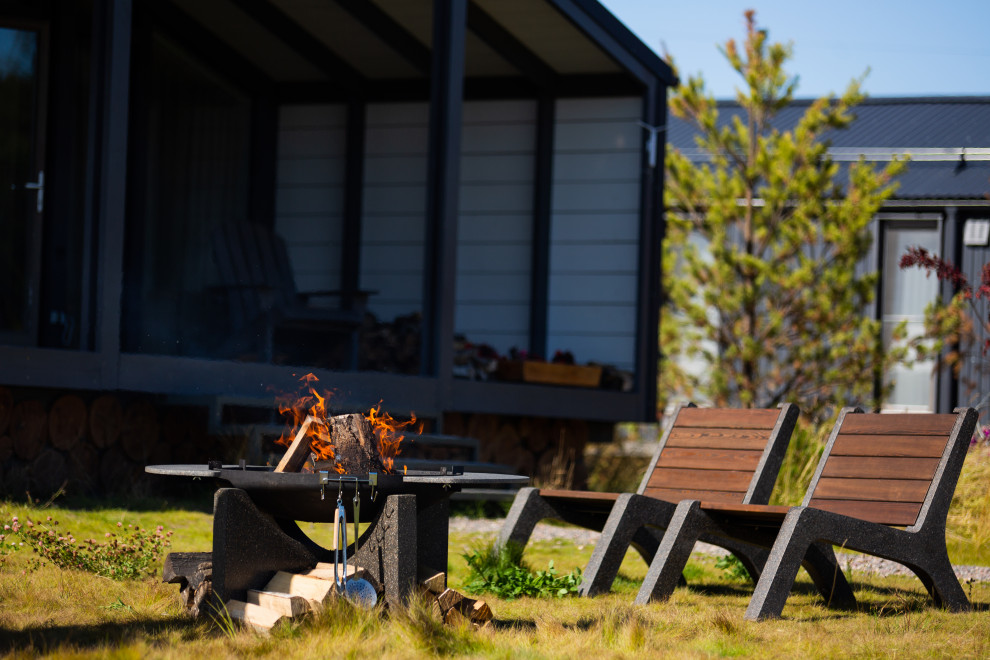 Кресло C-Lounge, костровая чаша S80 Xl, столешница