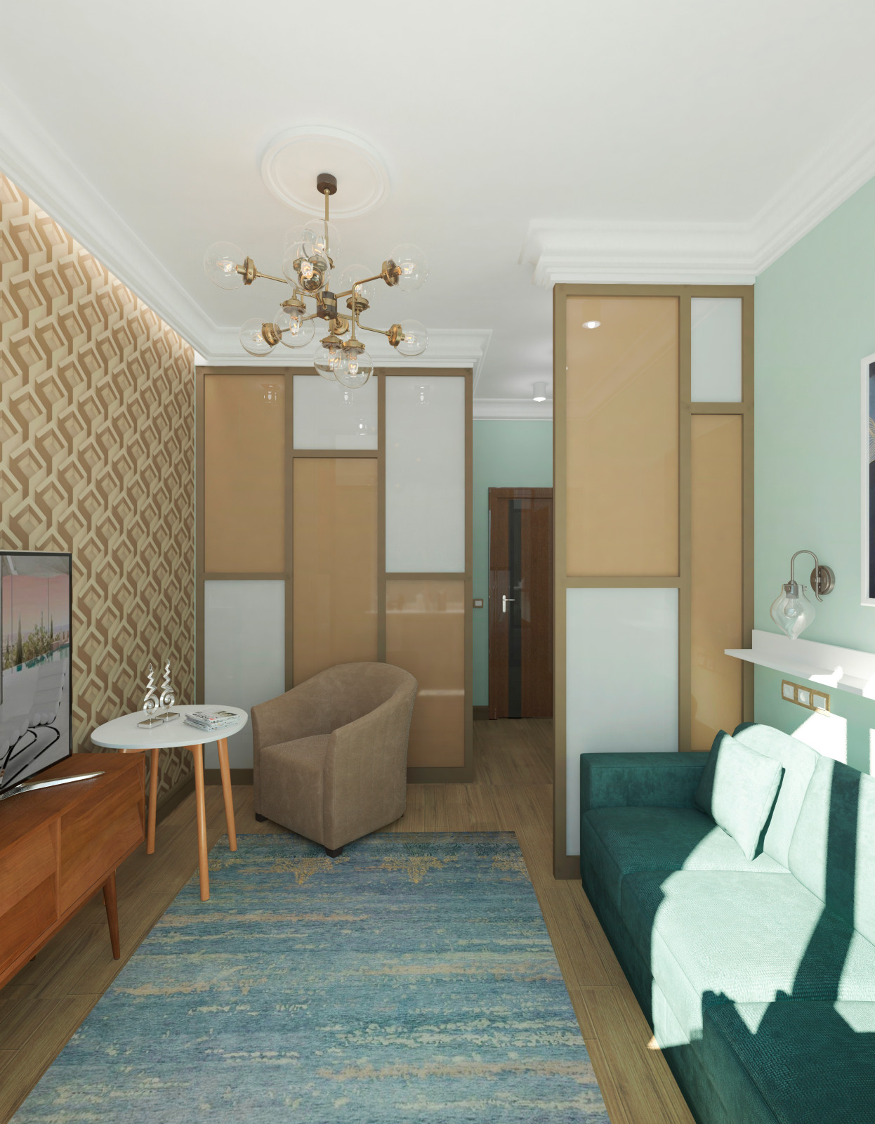 Эклектичный. Квартира для трех поколений - "Мята и папоротник"