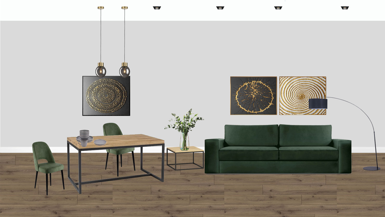 Обложка проекта: ЖК Ясный, Кухня-гостиная (коллажи)