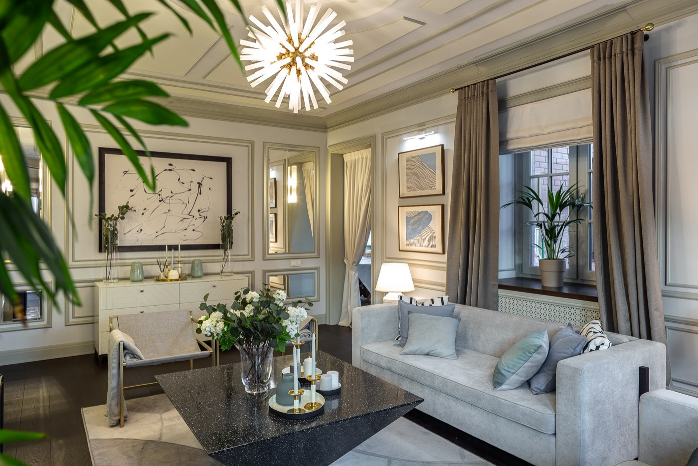 Обложка проекта: Гостиная с стиле американской классики