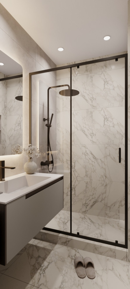 Современный минималистичный дизайн интерьера для молодой пары