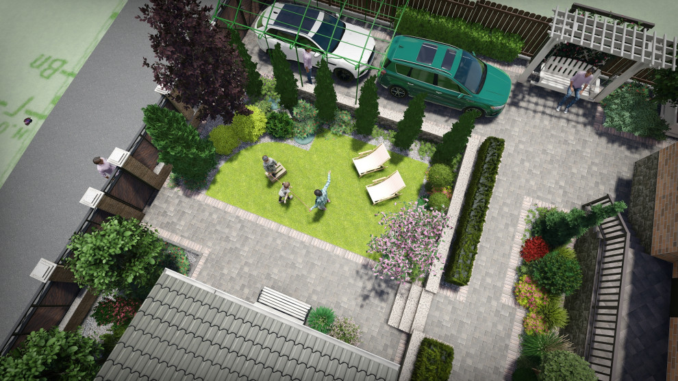 Ландшафтный проект с террасированием участка