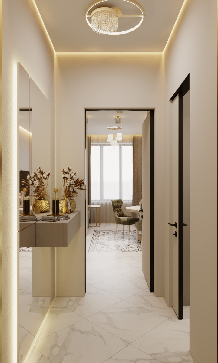 Современный интерьер в нюдовых тонах